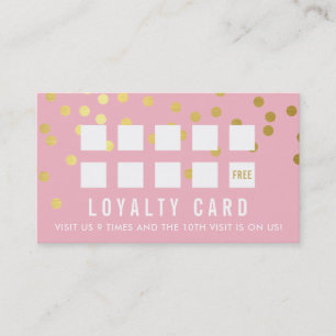 REWARD LOYALTY CARD glam confetti gold pale pink