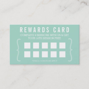 REWARD PUNCH CARD simple minimal trendy chic mint