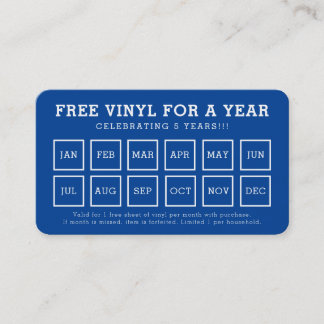 REWARD PUNCH CARD simple modern The Vinyl Shop