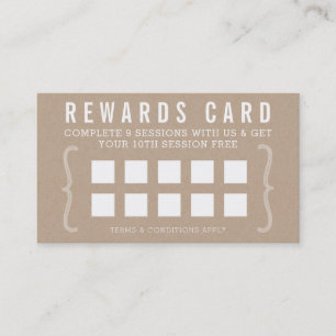 REWARD PUNCH CARD simple text minimal trendy kraft