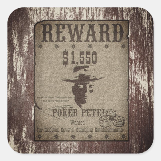 Reward Western Poster Square Sticker (Front)