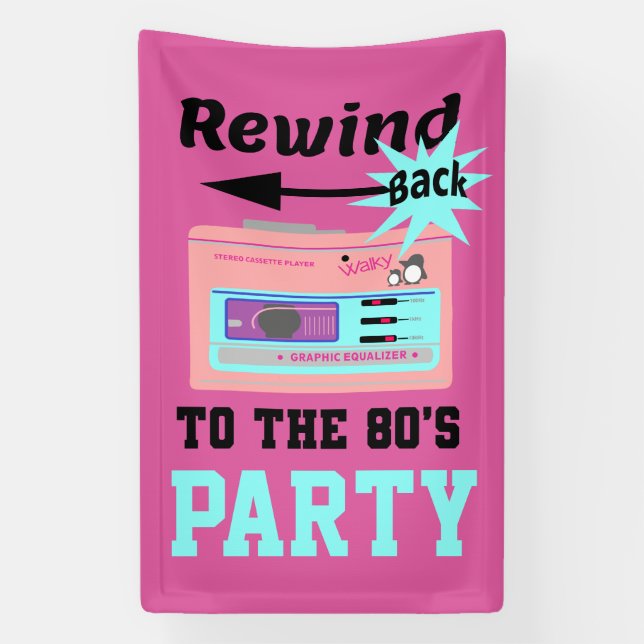 Rewind Back to the 80's Banner (Vertical)