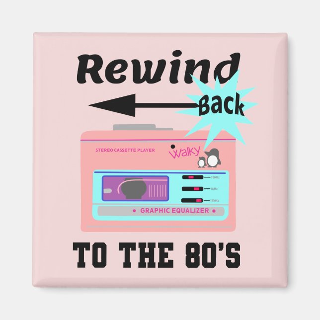 Rewind Back to the 80's Magnet (Front)