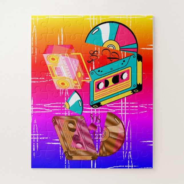 Rewind Reality Puzzle: 80s Remix Assembly Jigsaw Puzzle (Vertical)