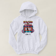 Rewind the Chaos Gen X Retro Cassette Tape Hoodie