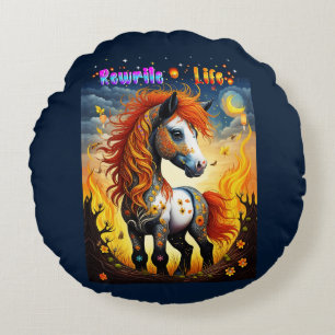 Rewrite Life Round Pillow