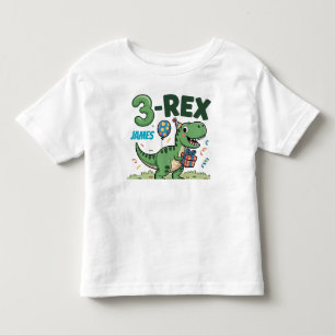 Rex Adorable Dinosaur 3rd Birthday Toddler Tee