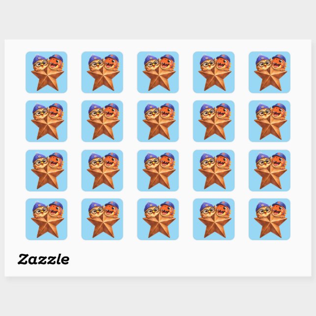 Rex and hoop Braun star grade one level one studen Square Sticker (Sheet)