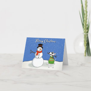 Rex and Snowman Merry Christmas card