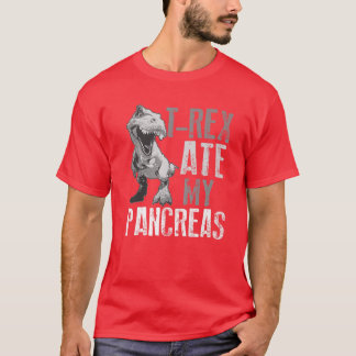 Rex Ate My Pancreas | Diabetes Dinosaur Lovers Gif T-Shirt