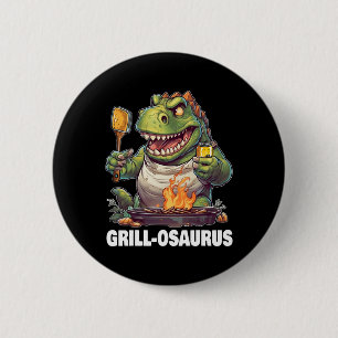 Rex Bbq Dinosaur Funny Fathers' Day Grilling 2 Inch Round Button