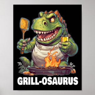 Rex Bbq Dinosaur Funny Fathers' Day Grilling  Poster