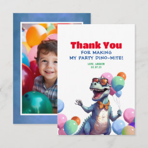 Rex Dinosaur Anniversaire Photo Merci