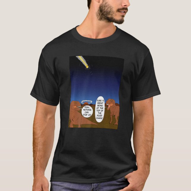 Rex Dinosaur Extinction Meteor Comet Asteroid Cras T-Shirt (Front)