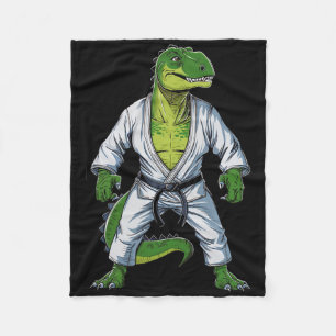 Rex Dinosaur Martial Arts Martial Artist Jiu-jitsu Fleece Blanket