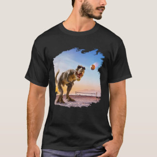 Rex Dinosaur Playing Volleyball T-Shirt