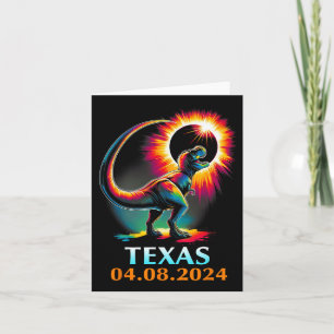 Rex Dinosaur Texas Total Solar Eclipse 2024 Card
