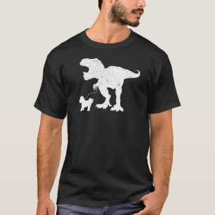 Rex Dinosaur Walking Bichon Frise Dog Walker Boys T-Shirt