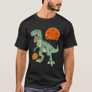 Rex Halloween Dinosaur Boys Pumpkin Jackolantern G T-Shirt