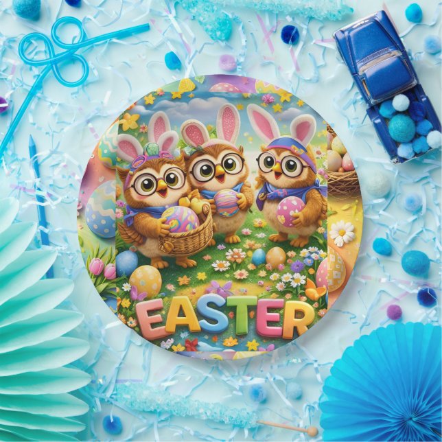 rex hoot easter party plate (Party)