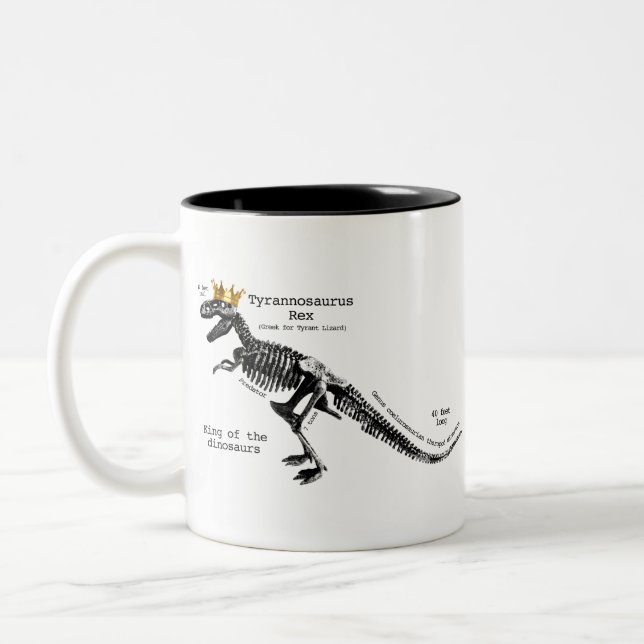 Rex king of the dinosaurs Two-Tone coffee mug (Left)