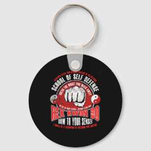 Rex Kwon Do Funny Karate Martial Arts Retro Keychain