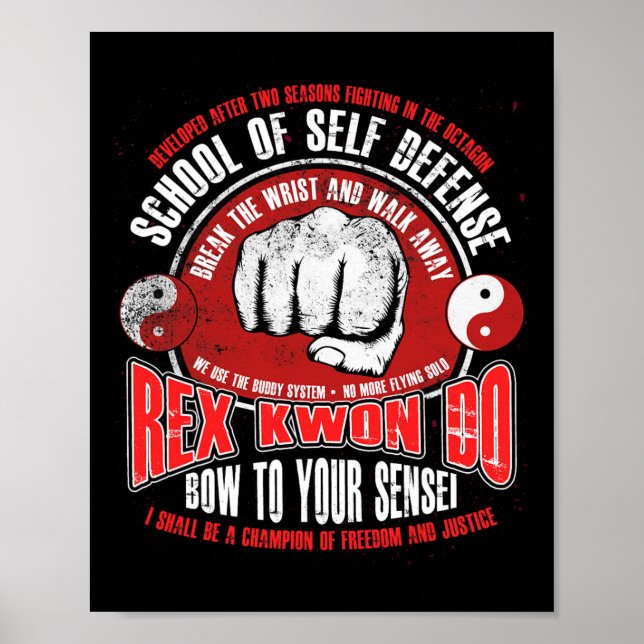 Rex Kwon Do Funny Karate Martial Arts Retro  Poster (Front)