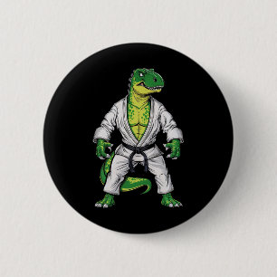 Rex Martial Arts Dinosaur Jiu-jitsu Bjj Karate  2 Inch Round Button