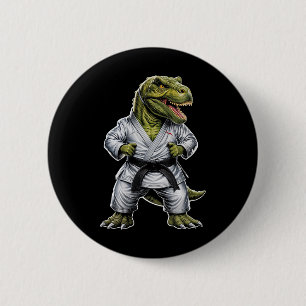 Rex Martial Arts Dinosaur Karate Jiu-jitsu Ninja  2 Inch Round Button