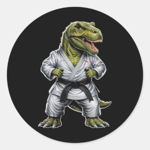 Rex Martial Arts Dinosaur Karate Jiu-jitsu Ninja  Classic Round Sticker