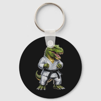 Rex Martial Arts Dinosaur Karate Judo Bjj Fighter  Keychain