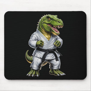 Rex Martial Arts Dinosaur Karate Judo Bjj Fighter Mouse Pad