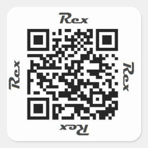 Rex QR Code Personalized NAME Sticker