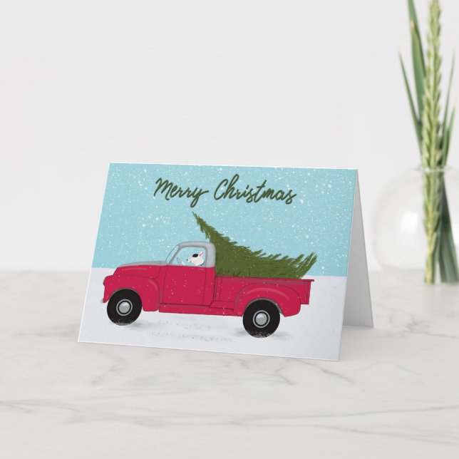 Rex Red Truck Christmas Card (Front)