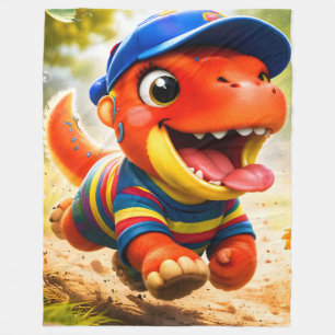 Rex, the dinosaur playtime adventure premium large fleece blanket