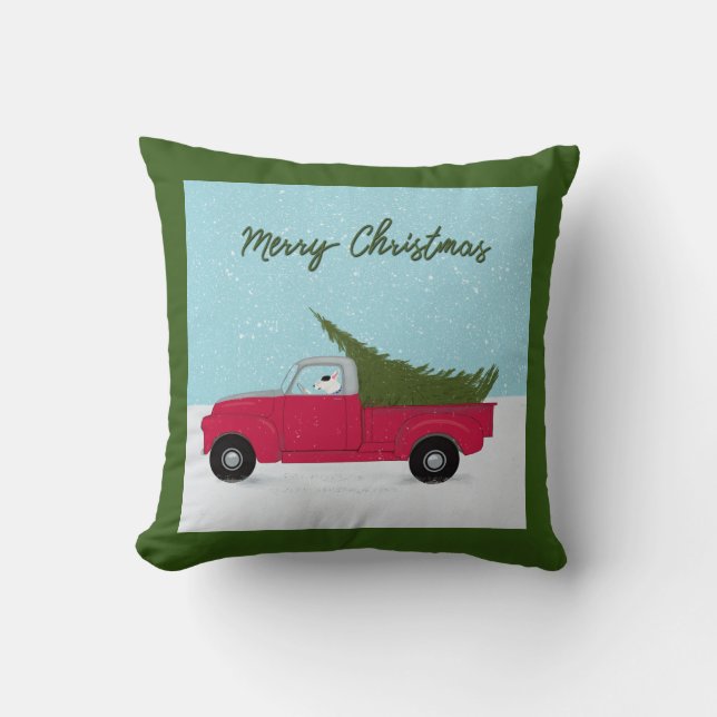 Rex The TV Terrier Merry Christmas pillow (Front)