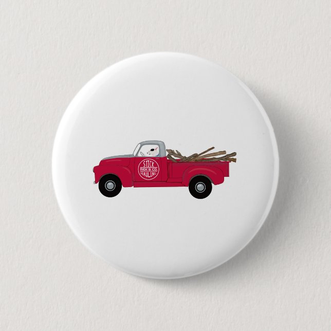 Rex The TV Terrier Red Truck 2 Inch Round Button (Front)