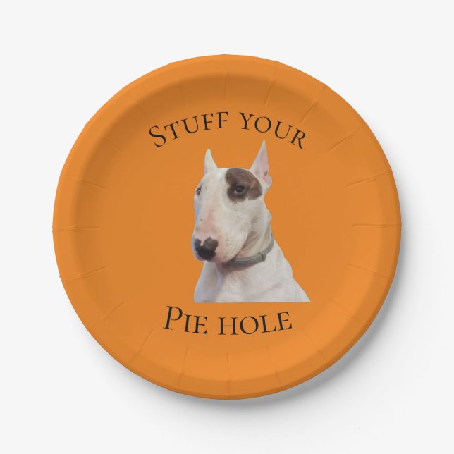 Rex The TV Terrier Stuff your pie hole plate (Front)