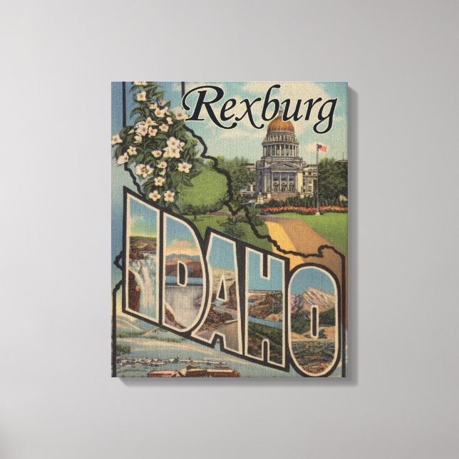 Rexburg, Idaho - Large Letter Scenes Canvas Print (Front)