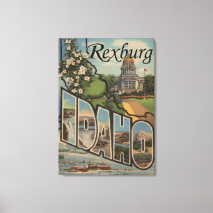 Rexburg, Idaho - Large Letter Scenes Canvas Print
