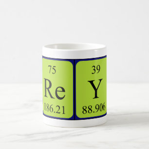 Rey periodic table name mug
