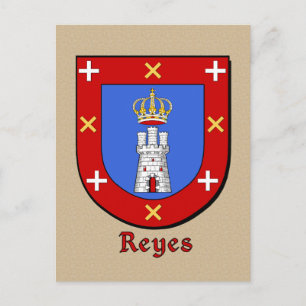 Reyes Family Heraldic Shield Postcard