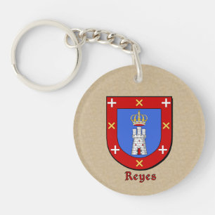 Reyes Historical Shield and Spanish Flag Keychain