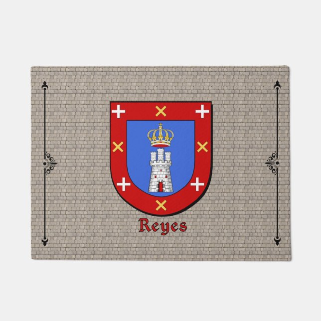 Reyes Historical Shield on Cobblestone Doormat (Front)