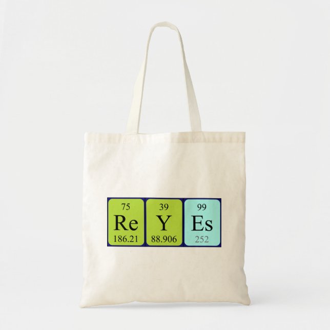 Reyes periodic table name tote bag (Front)