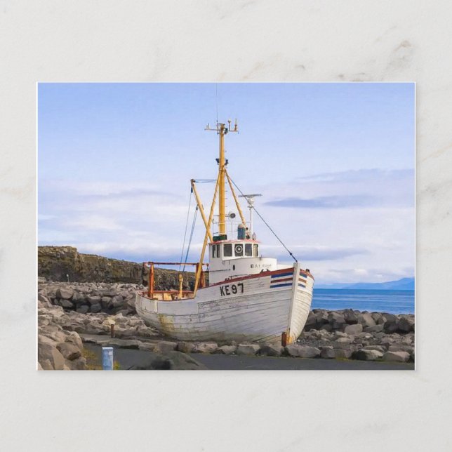 Reykjanesbær Iceland Boat Postcard (Front)