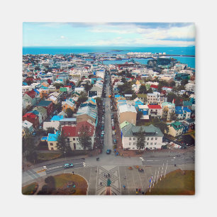 Reykjavik Aerial View Magnet