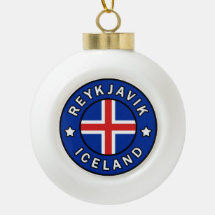 Reykjavik Iceland Ceramic Ball Christmas Ornament