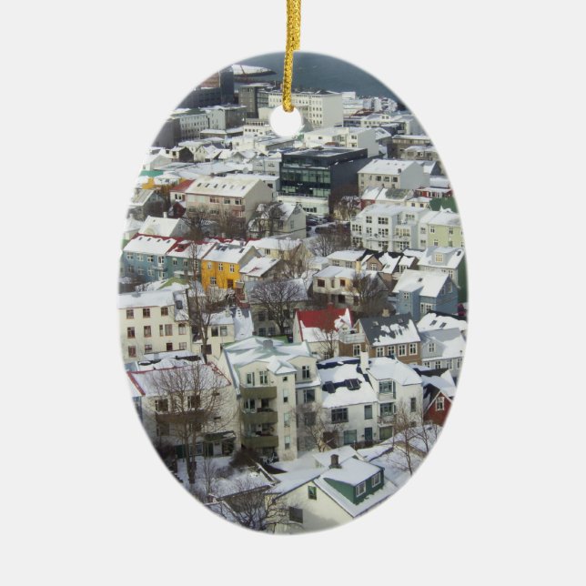 Reykjavik Iceland Ceramic Ornament (Front)