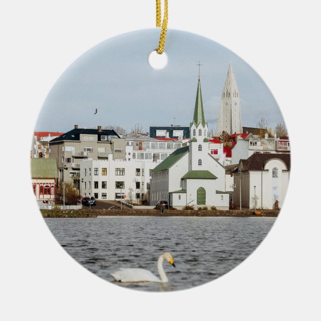 Reykjavik Iceland Ceramic Ornament (Front)